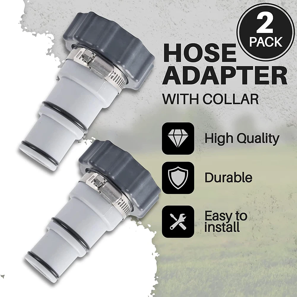Drain Plug Connector with Collar Hose Adapter Converter Outdoor Hot Tub Pumps Connection Adapter Accessories for Intex Fit ARU