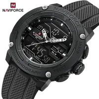 NAVIFROCE Men Watch Sport Casual Silicone Band Waterproof Male Quartz Wristwatch LCD Display Electronic Clock Relogio Masculino