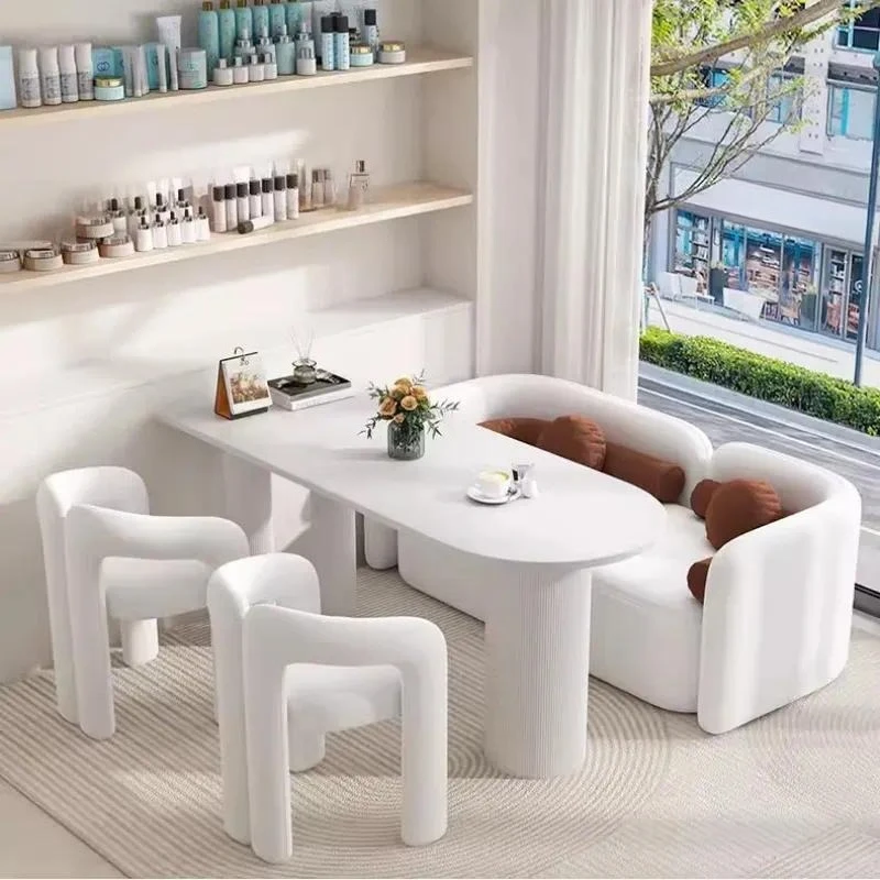 Modern Reception Sofa and Table Set for Office Studio Beauty Salon Negotiation Lounge Area Card Seat Furniture Combination