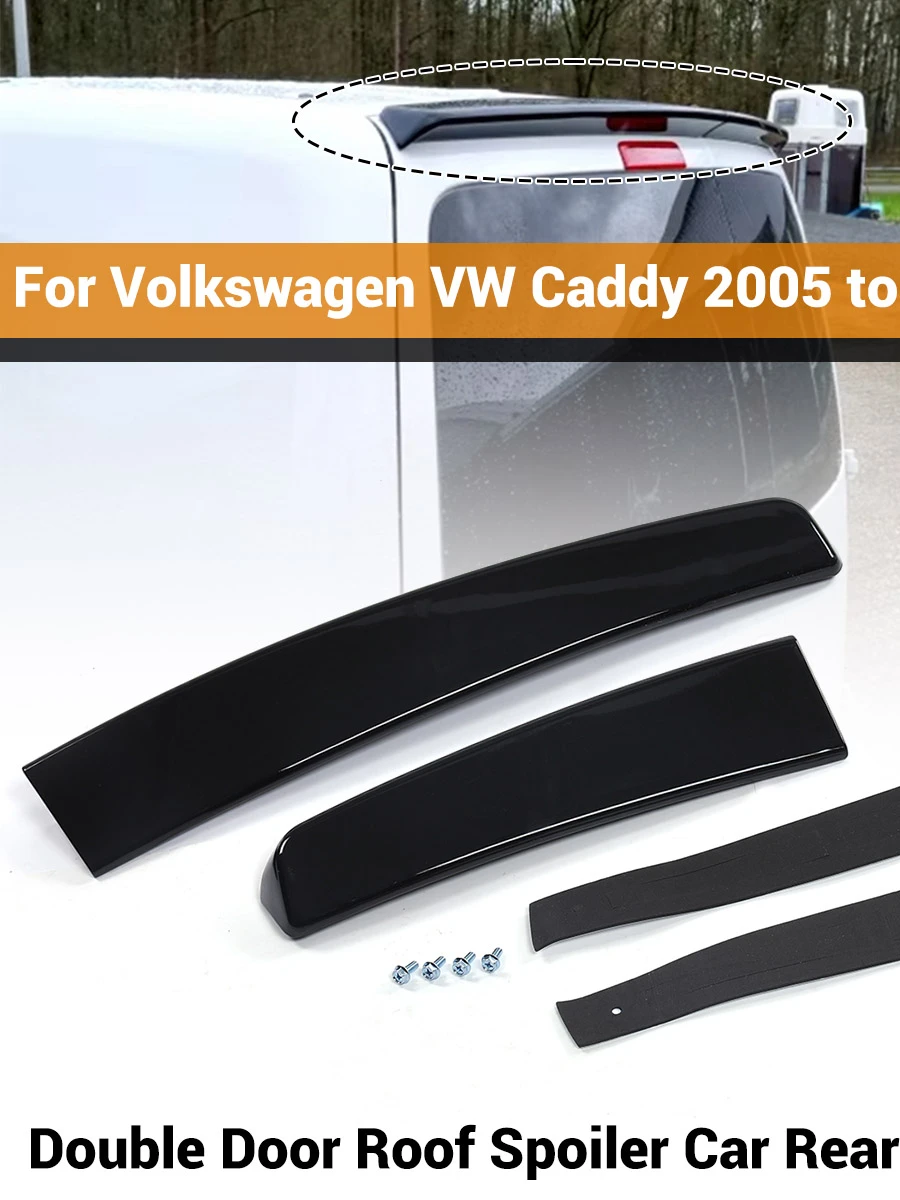 2 Stuks Auto Kofferbak Spoiler Wing Boot Lip Spoiler Extension Wing Voor Volkswagen Voor Vw Voor Caddy 2005-2018 Dubbele Deur Schuur Twin - afbeelding 2