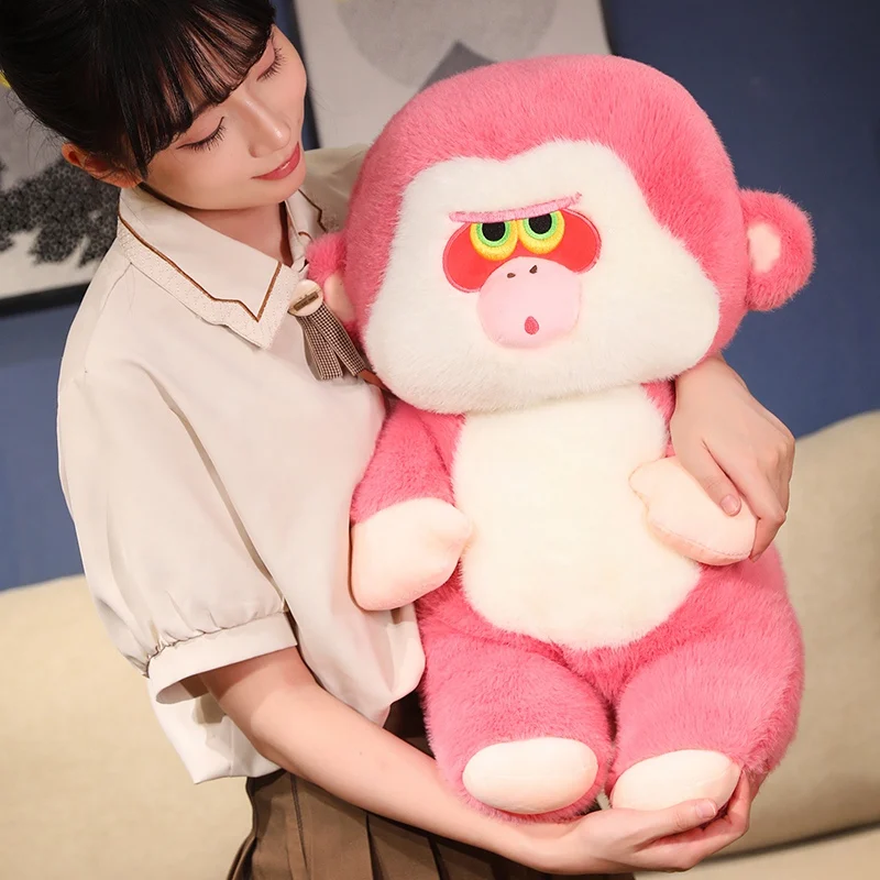 25-50cm Kawaii Pink Monkey Plushies Doll Soft Stuffed Animal Fluffly Orangutan Toys Sofa Cushion for Kids Girls Gifts Home Decor