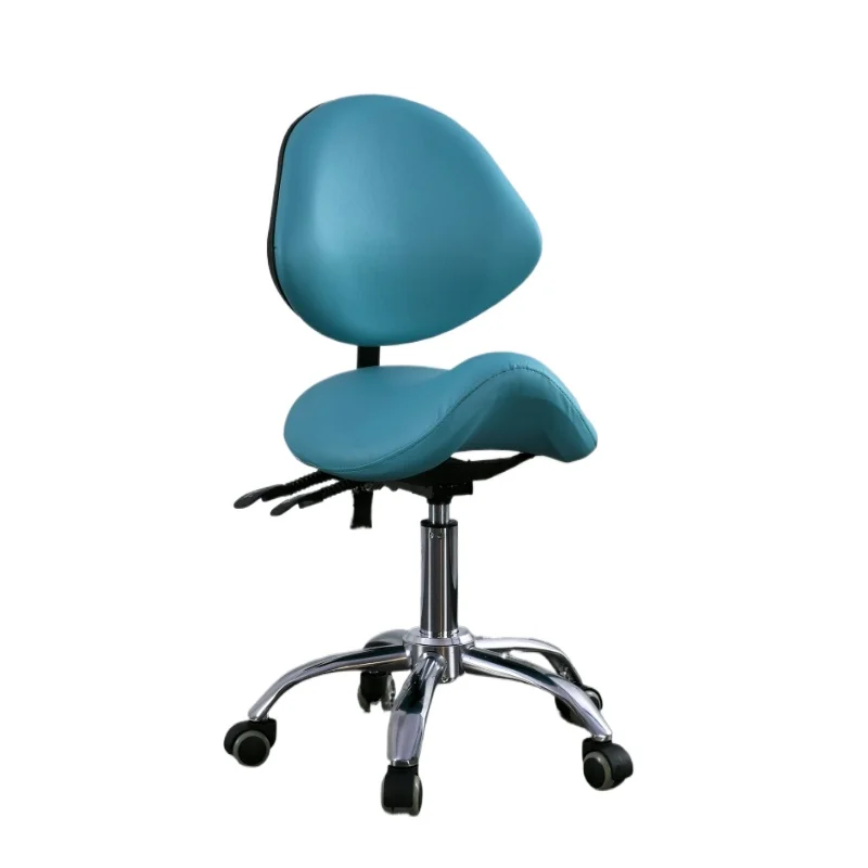 Ergonomic Saddle Chair, Adjustable Salon Stool, Anti-Slip Nurse Seat, Swivel Bar Stool with Silent Wheels for Hairdressing
