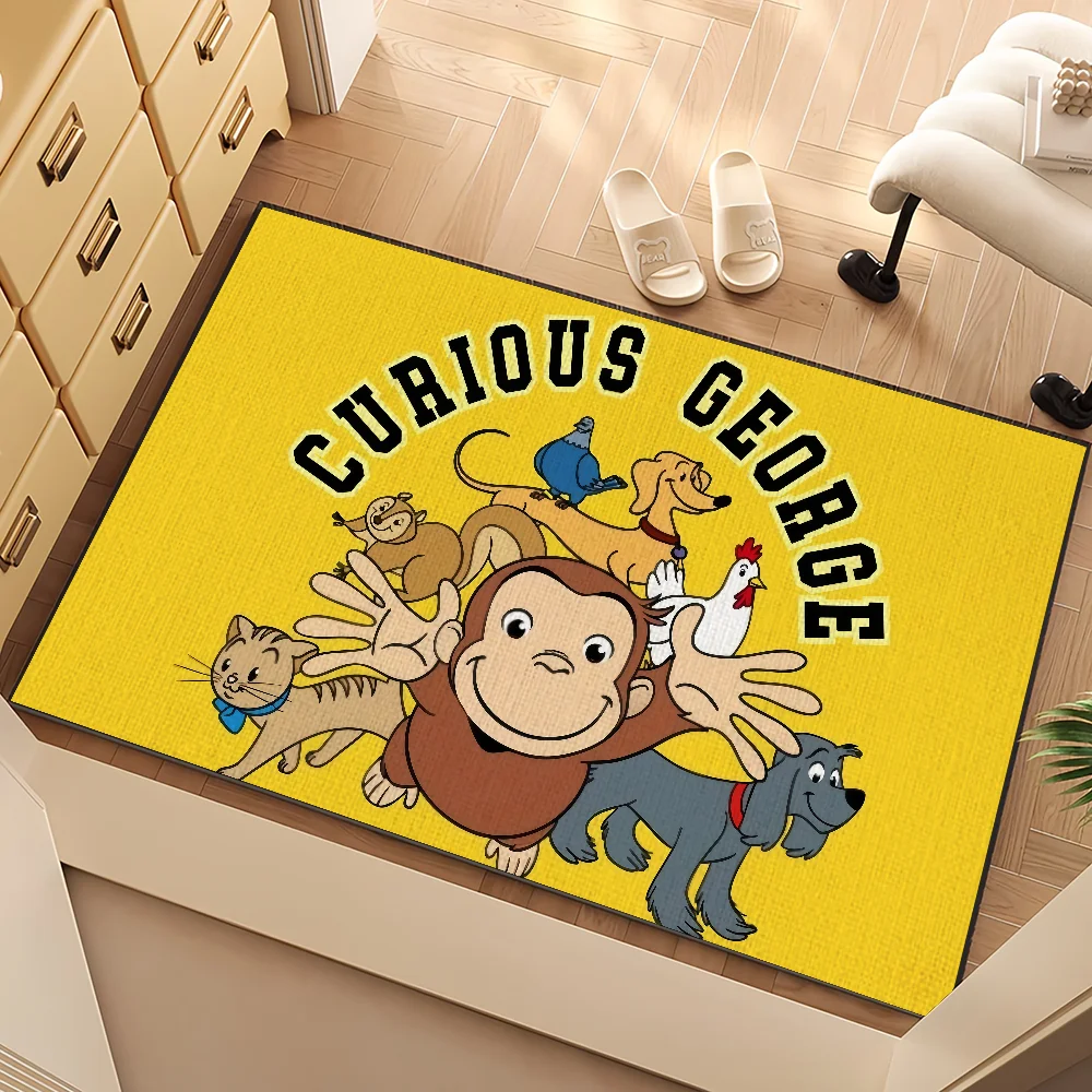 cartoon funny art monkey C-Curious G-George small carpet Rug Home Decor Bedroom Mat Hallway Balcony Entrance Doormat Decoration