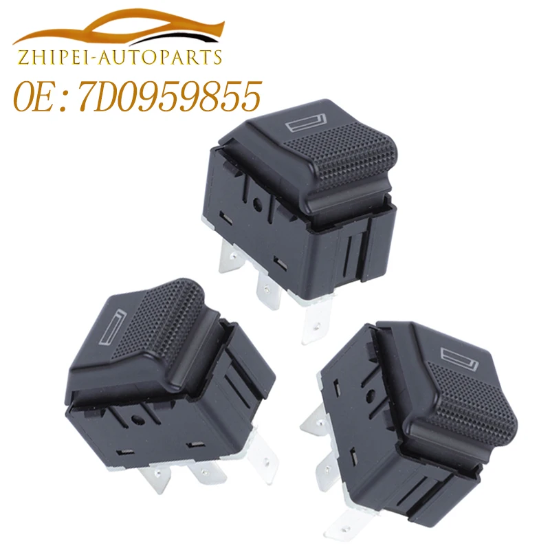 7D 0959855   Interruptor de ventana eléctrica, Control de elevador de vidrio, botón de coche apto para Volkswagen Transporter T4 Seat Ibiza
