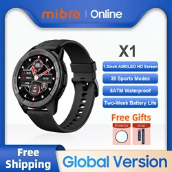 Mibro Watch X1 smartwatch global Edition 350mah batterie 1,3 pouces AMOLED écran spo2 mesure Bluetooth Sport Montre intelligente pour hommes et femmes pour iOS Android