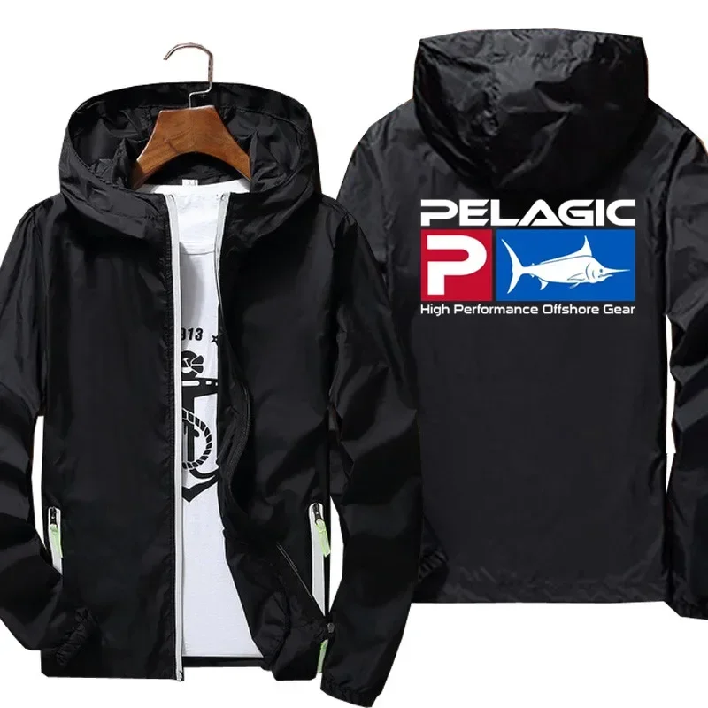 

Куртка-бомбер Мужская/женская с капюшоном, тонкая ветровка с защитой от солнца, оверсайз, для спорта на открытом воздухе, Pelagic Fisher