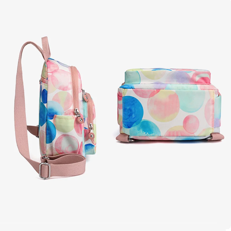 Mochila literária de nylon para mulheres, bolsa de ombro impermeável, mochilas pequenas coloridas para meninas adolescentes, mochila na moda