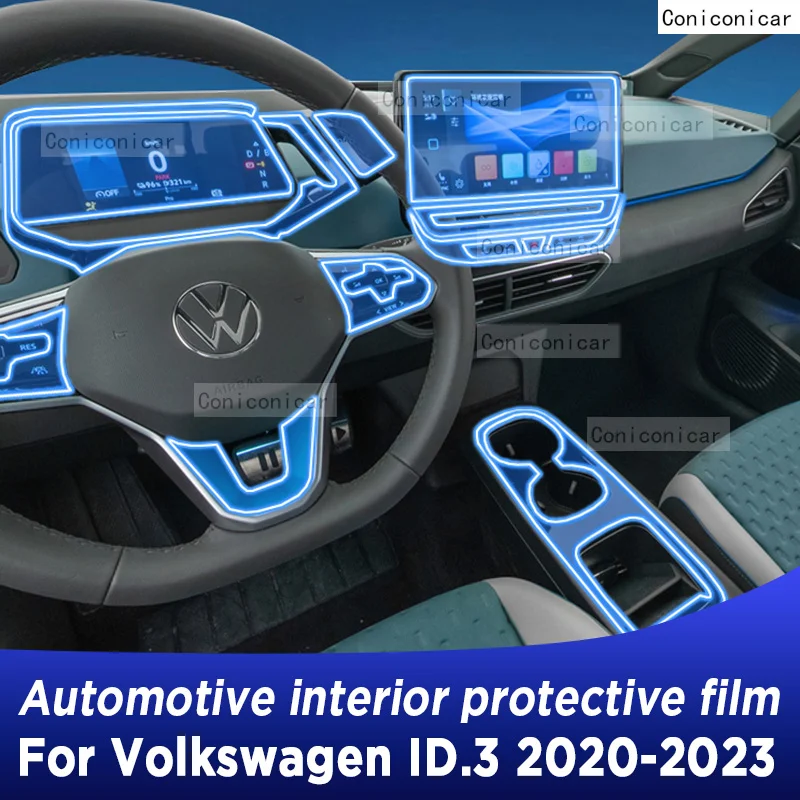 

For Volkswagen ID.3 2020-2023 Gearbox Panel Navigation Automotive Interior Screen TPU Protective Film Anti-Scratch Accessories