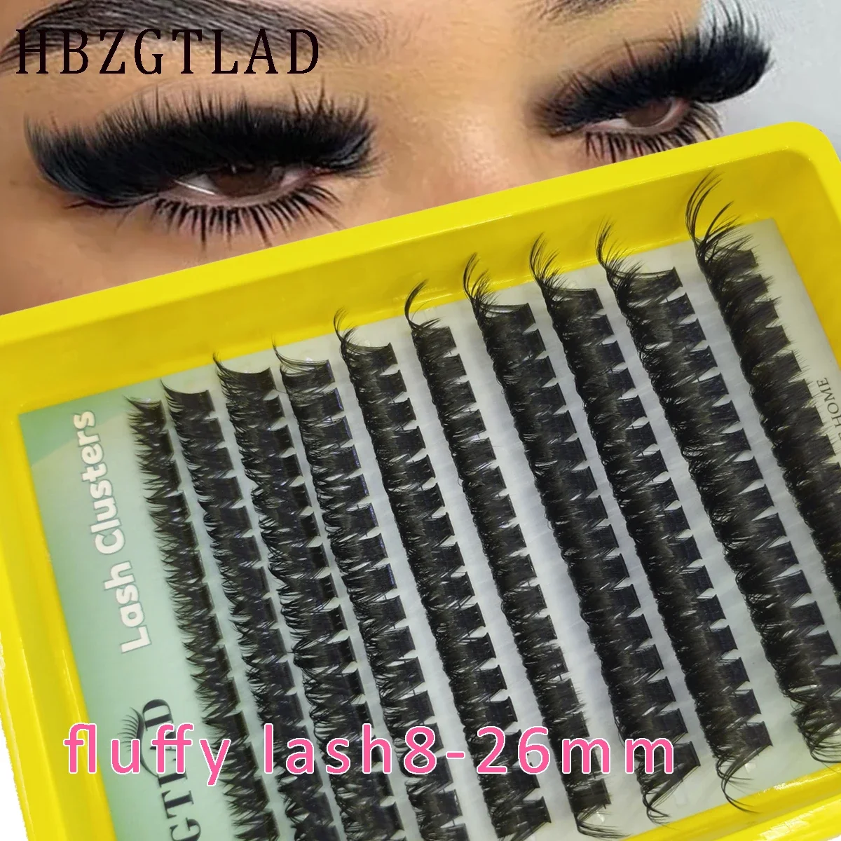 HBZGTLAD Eyelash Clusters 8-26mm Fluffy Lash Clusters Thick60-150P Volume  Wispy Individual Lashes Eyelash Extensions 200pcs DIY