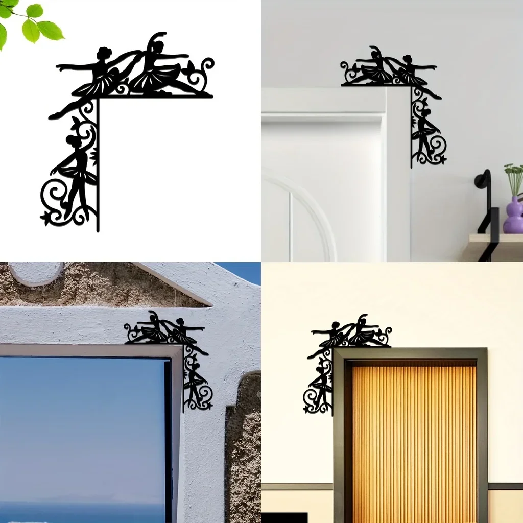 

1pc Metal Ballerina Home Decorative Wall Sticker Door Corner Decoration Door Frame Corner Decoration Art Wall Hanging Decoration