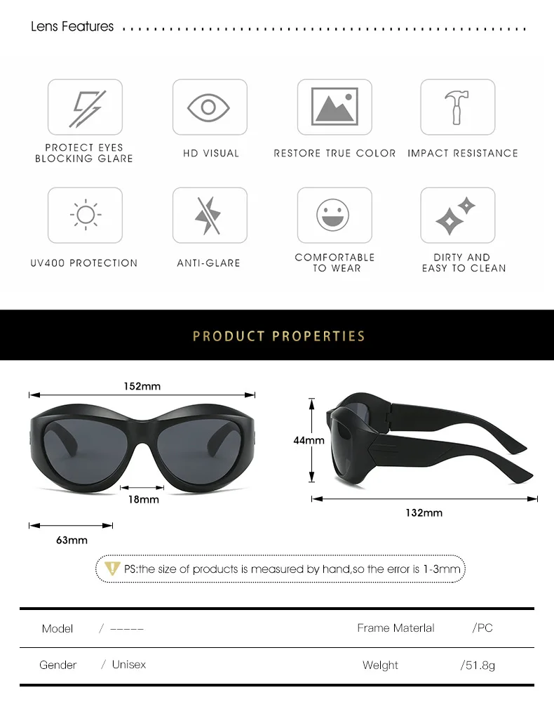 Unique Irregular Hip Hop Sunglasses For Women New Brand Stripe Leg Arc Cool Sun Glasses Men Y2K Vintage Gothic Shades Goggles