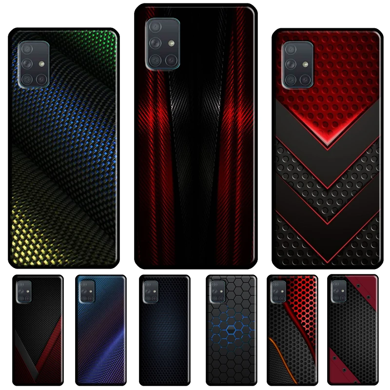 Car Carbon Cibre Print Case For Samsung A54 A34 A14 A24 A12 A22 A32 A42 A52 A51 A71 A50 A70 A13 A23 A33 A53 Cover