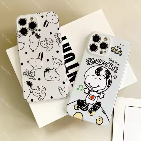 MNS Cute S-Snoopy Phone Case For Samsung S 24 25 23 22 Ultra Plus A 04E 5G HD Hard Cover Film Shell