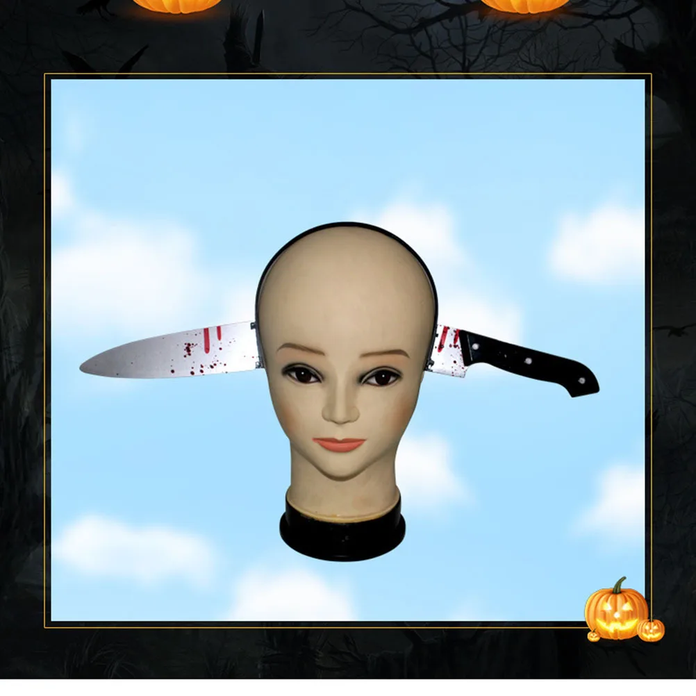 2pcs Through Head Prop Lightweight Halloween Costume Accessory For Party Trick Fun Scary Decoration Creepy Wearable Gag Gift One