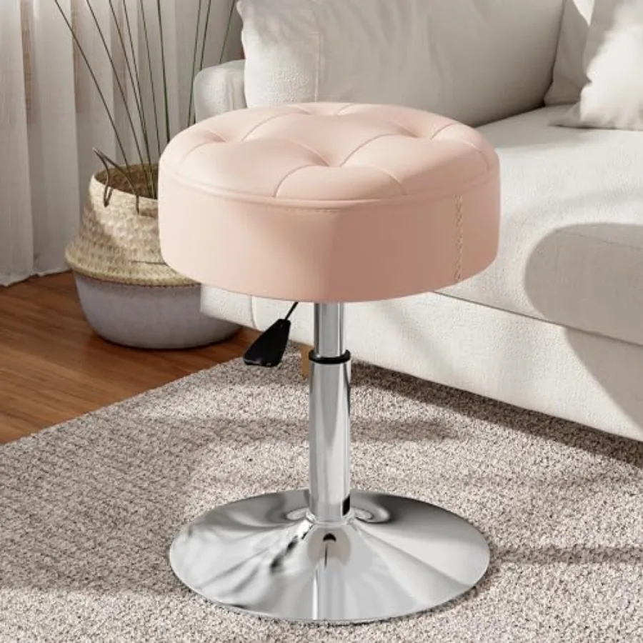  Vanity Stool with High-Density Non-Sagging Foam and Metal Base Vanity Chair for Makeup Room Height Adjustable 360 Swivel Ott