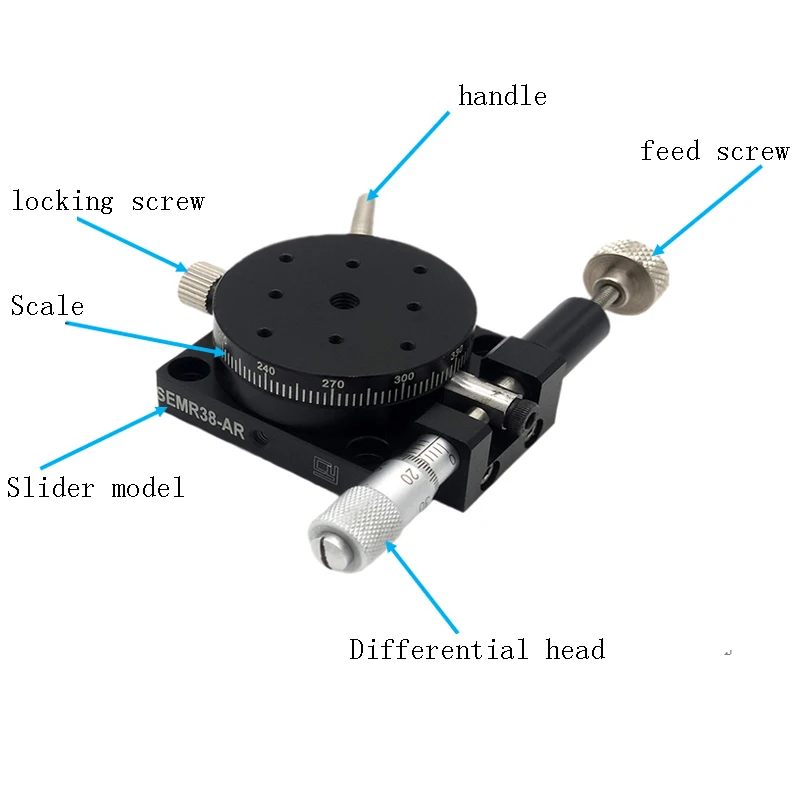 SEMR160-AR high-precision aluminum alloy black anodized manual rotary table rotary platform diameter 160MM 360° sliding