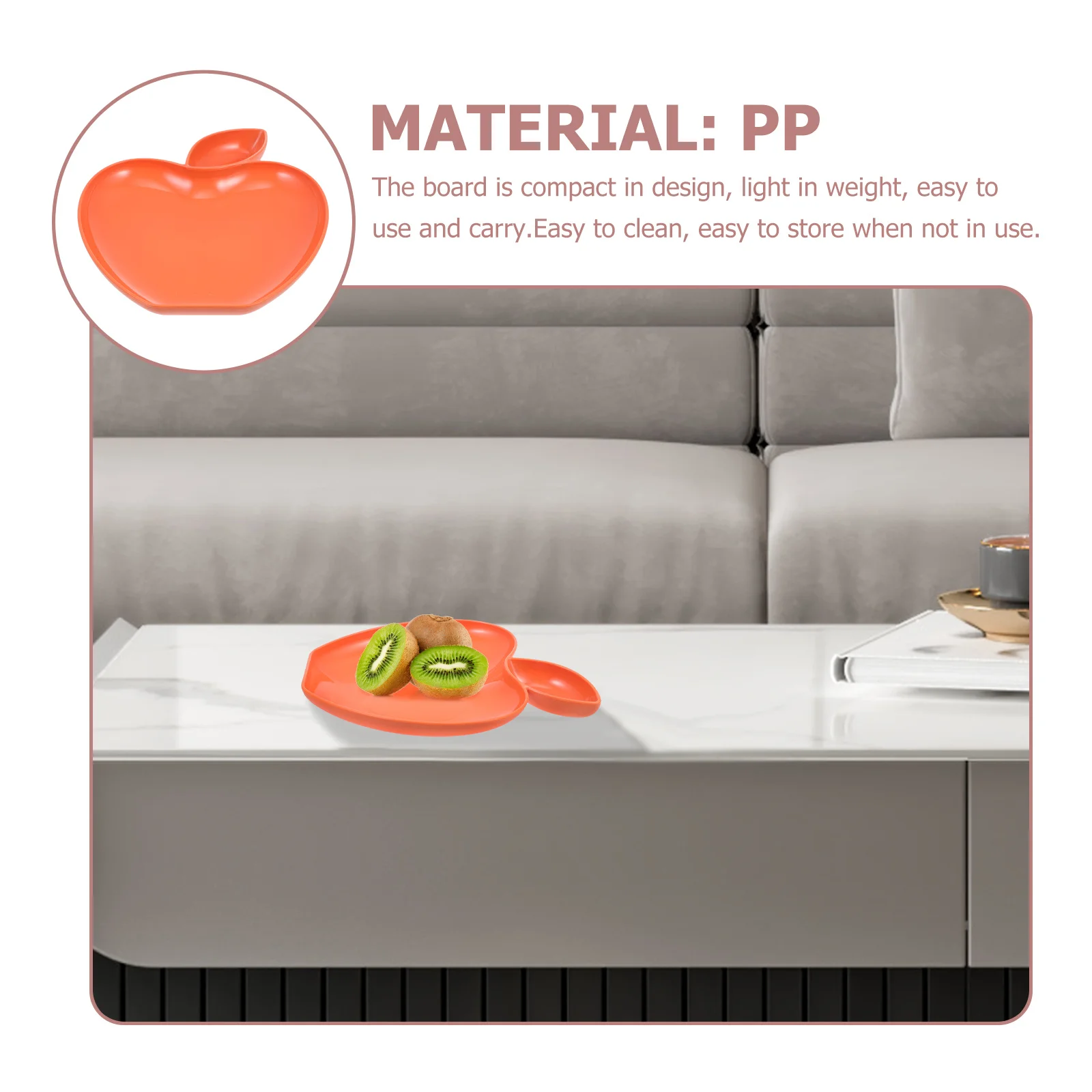 

Apple-Shaped Plastic Dumpling Plate with Sauce Compartment Snack Serving Tray for Restaurant Party Celebration