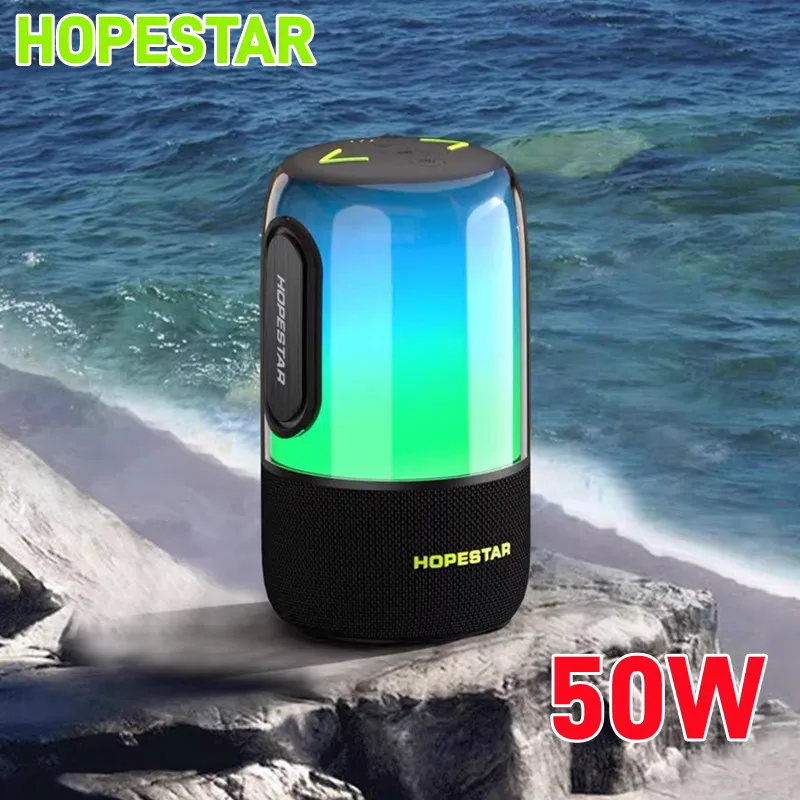 

HOPESTAR Portable Waterproof Puls Bluetooth Speake 50W High-power 360 Stereo Surround Sound Home Theate Wireless Subwoofer