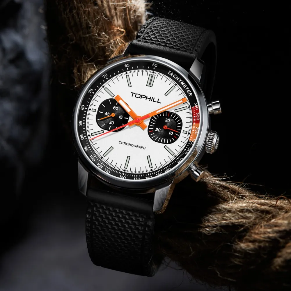 TOPHILL Panda 1963 Chronograph Mechanical Men Watch ST1901