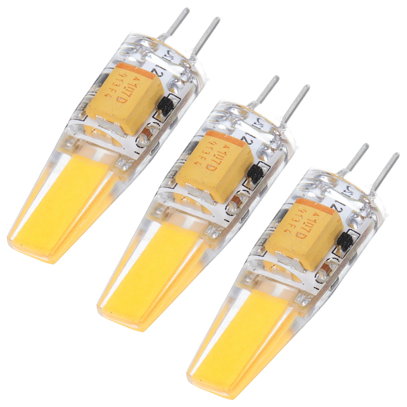 

3 pcs G4 Led Bulbs 2W Cob Chip Replacement For Halogen Lamp Warm White Light Bulb Suitable Cabinet Kitchen Hood Wall Sconce