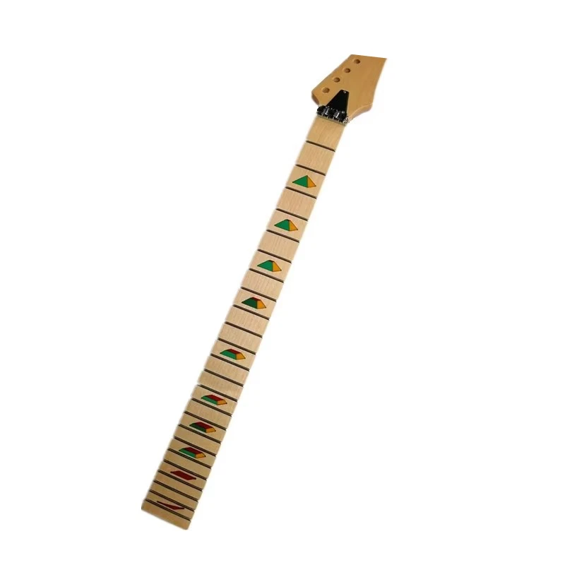 24 Frets Maple Electric Guitar Neck Maple Fingerboard Inlay Pyramid Guitar Accessories Parts