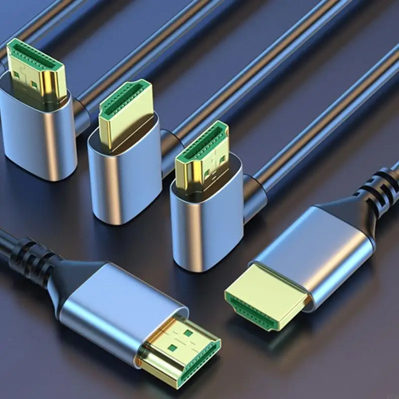 2.1 Version 8K 60 Hz Videokabel mit 90 -Grad -Ellbogen optional für Projektor, Bildschirm, -Aluminiumschale für Zeiten