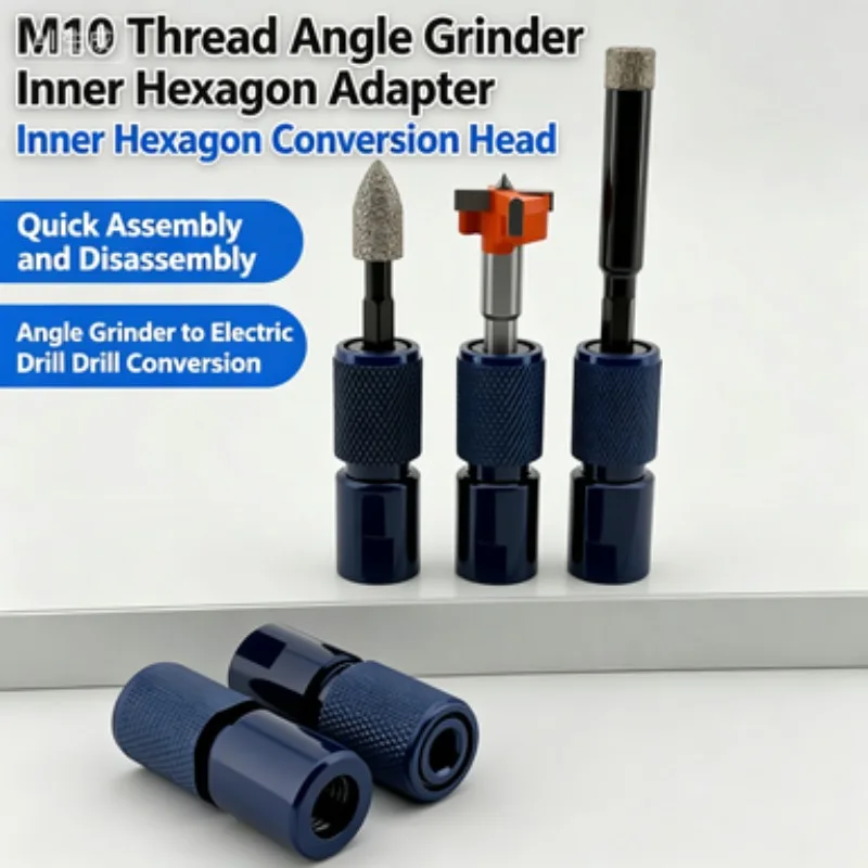 Multi-function conversion head, 6.35 angle grinder hand electric drill, hexagon changer quick release self-locking.