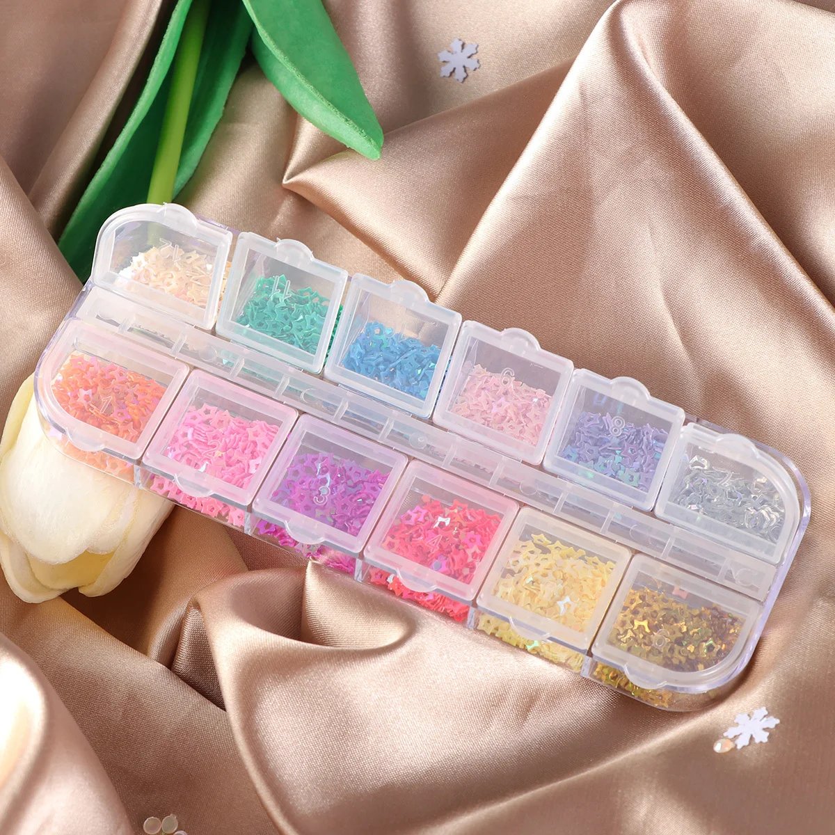 Lentejuelas para uñas, pegatinas artesanales con forma de estrella colorida, decoración artística para uñas para mujeres y niñas, calcomanías de diseño para manicura para fiestas y vacaciones