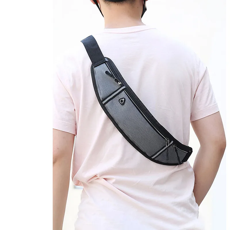 Sports Running Waist Bag Men Women Waterproof Fanny Pack Outdoor Cycling Crossbody Bag Mobile Phone Bag Oxford Cloth Chest Bag