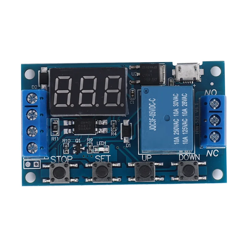 A13E-HW-521 Digital Time Delay 1 Way Relay Trigger Cycle Timer Delay Switch Circuit Board Timing Control Module