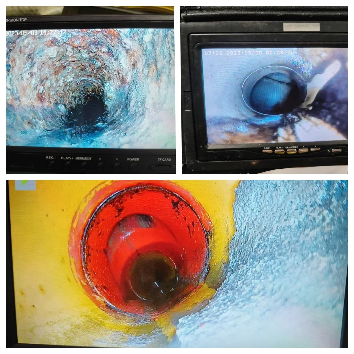 SYANSPAN Sewer Camera 9" Screen Pipeline Inspection Camera with DVR Function, Waterproof IP68 Camera industrial endoscope 100M