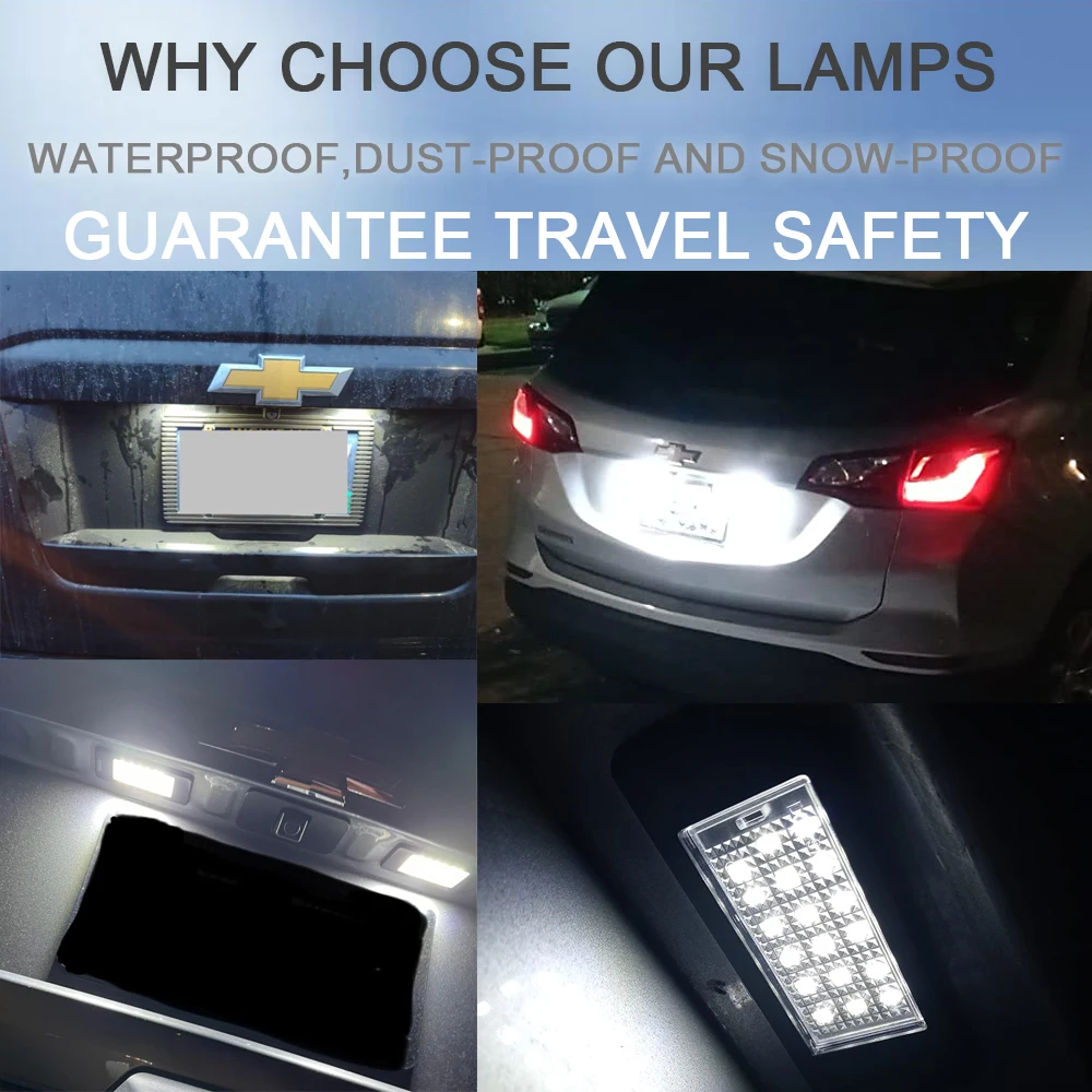 Replacement 6000K Led License Number Plate Tag Light for Chevrolet Malibu Equinox Suburban Tahoe Cadillac ATS Escalade ESV