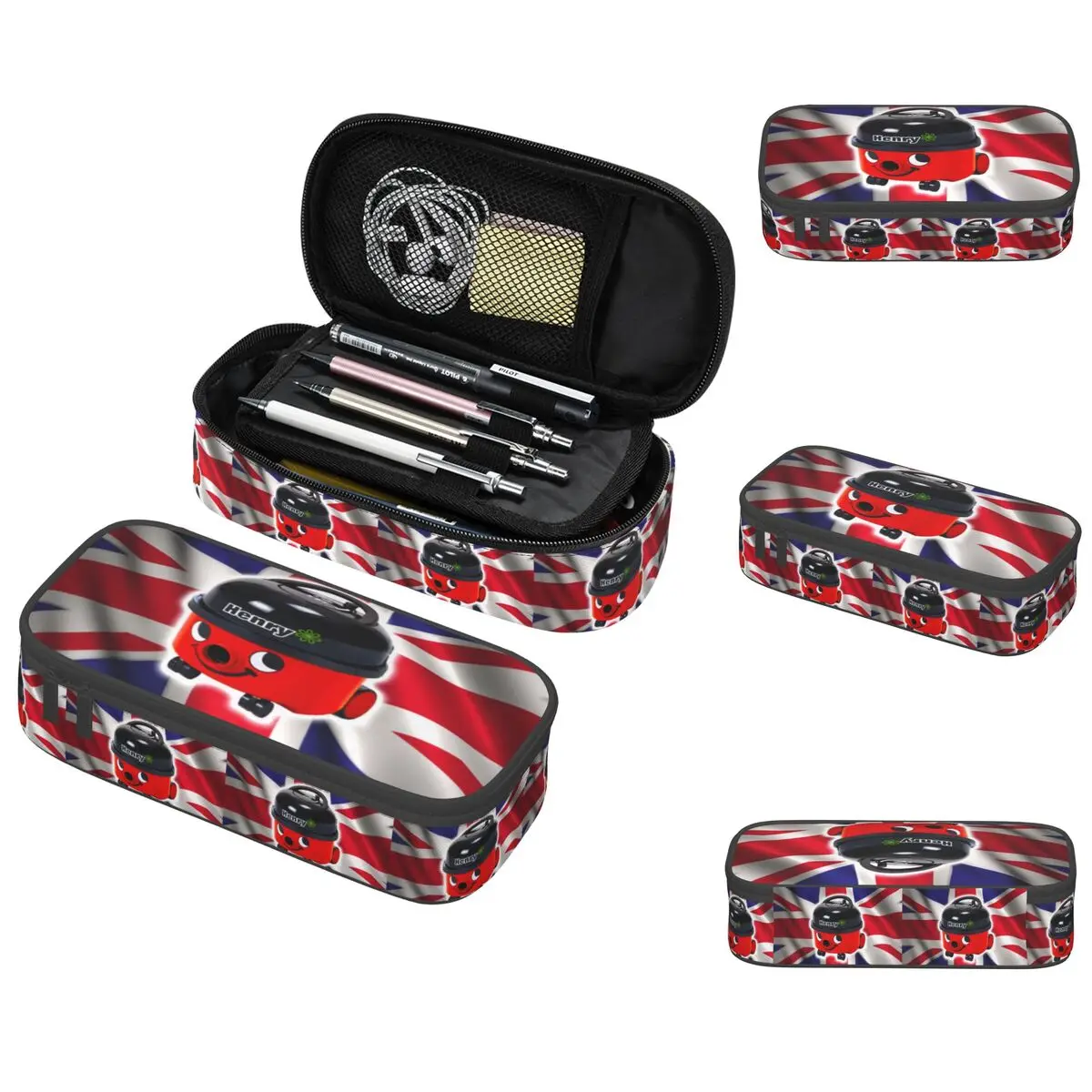 

Henry Hoover With UK Flag Pencil Case for Students Gifts Pen Box Pencil Bag Stationery Supplies Pen Holder Bag