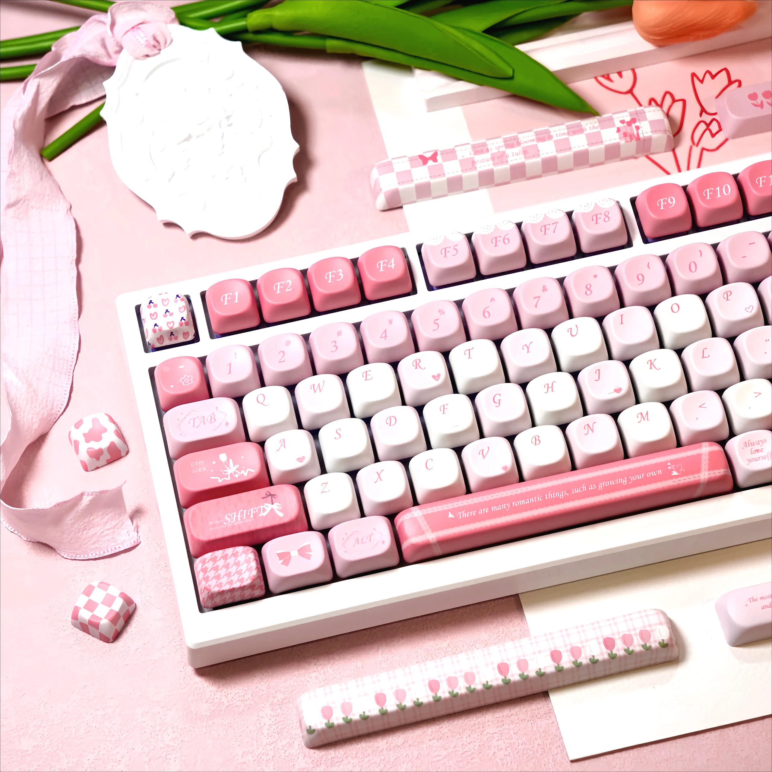 

MOA Height Tulip 140 Small Fresh Pink Cross Sublimation Mechanical Keyboard Keycaps