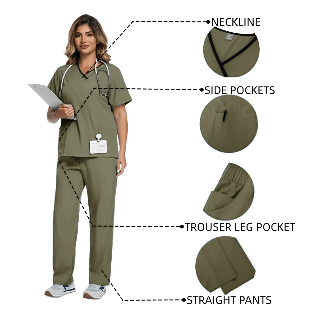 

2 - Piece Spa & Beauty Salon Workwear Set for Women! Top & Pants Scrub Uniforms Ideal for Appeal