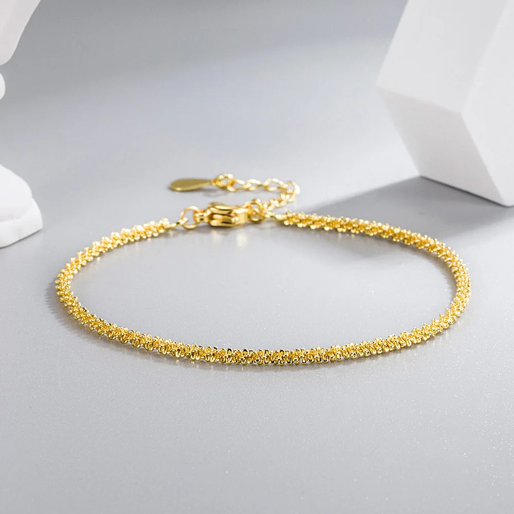 

925 Sterling Silver Stylish Simple Sparkling Gypsy Floral Bracelet Birthday Party Anniversary Gift