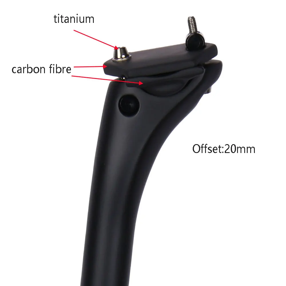 ELITA ONE Carbon Seat Post 25.4 27.2 30.9 31.6mm MTB/Road Bike Seatpost Offset 20mm Length 350-450mm