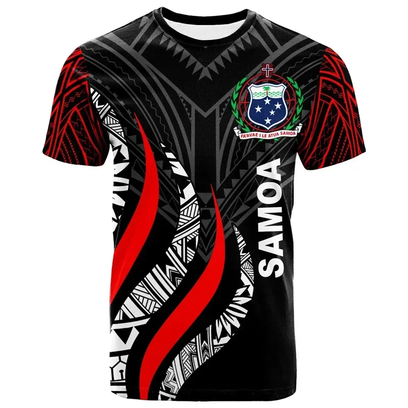 

Samoa Flag Map Graphic T Shirts Samoan National Emblem T Shirt For Men Clothes Polynesia Unisex Tshirt Casual Man Tee Women Tops