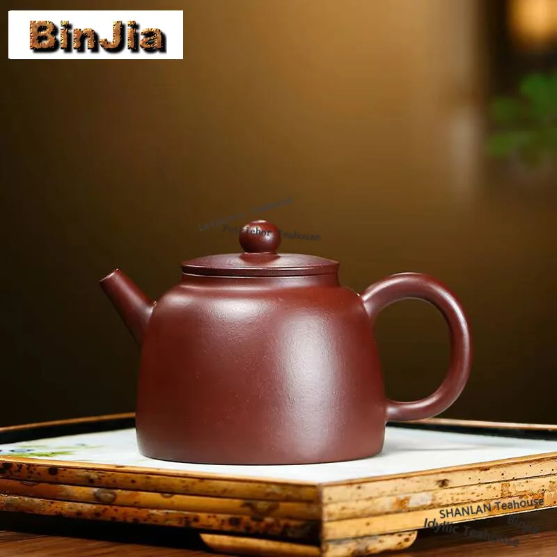 

220ml Aesthetic Yixing Purple Clay Teapots Master Handmade Gold Zhong Pot Raw Ore Purple Zhu Mud Kettle Chinese Zisha Tea Set