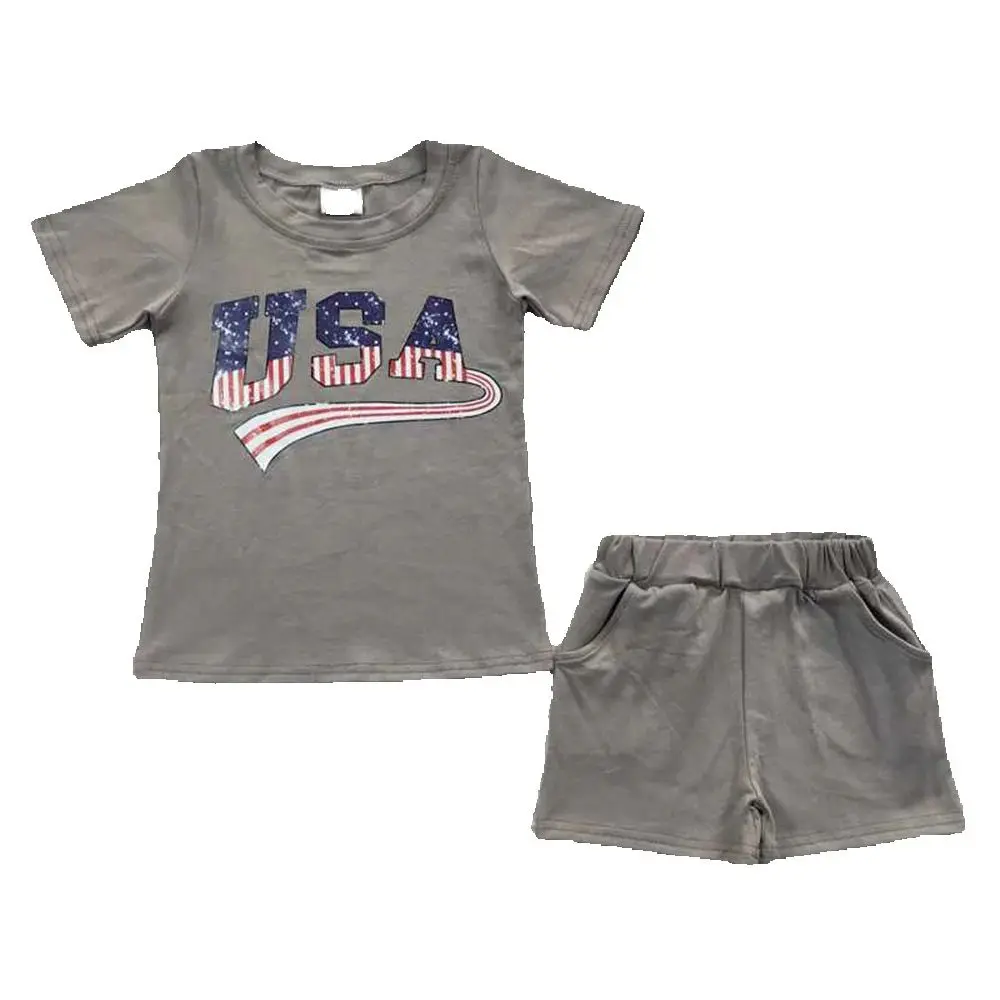 BSSO0202 toddler boy clothes USA july 4th patriotic outfit