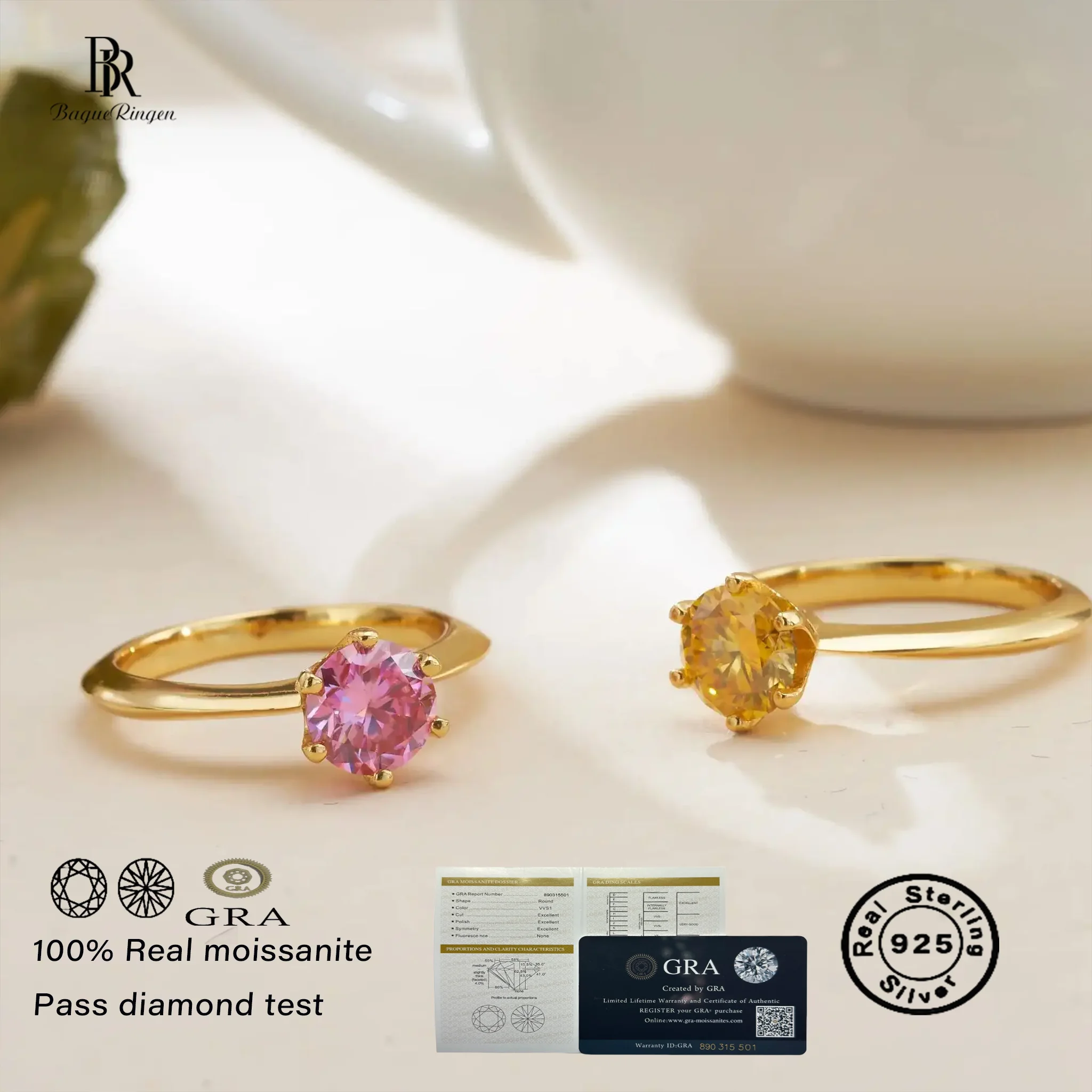 

Кольцо с муассанитом 1 карат 6,5 мм для женщин, твердое серебро 925 пробы, сертифицированное свадебное кольцо вечности, роскошные женские ювелирные изделия, подарок