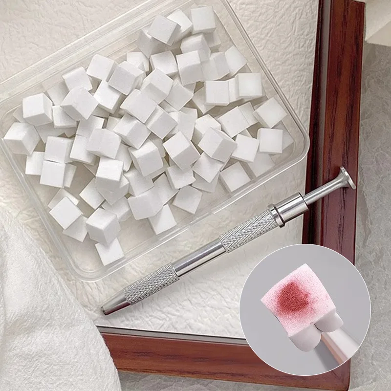 100 pçs gradiente esponja escova arte do prego conjunto de esponja para diy arte do prego gel polonês escova glitter pó paipai cola manicure acessório