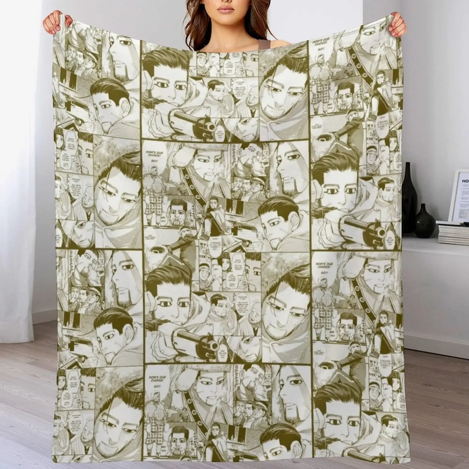 

ogata panels 2 Throw Blanket Beautifuls Luxury Brand Plaid on the sofa Sofas Blankets