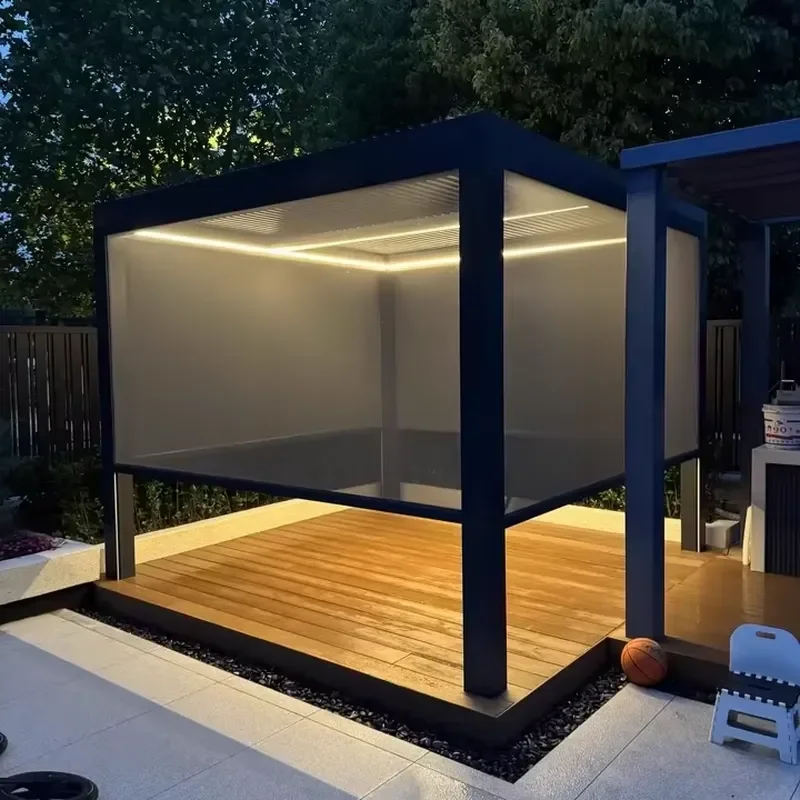 Remote Control Retractable Pergola Bioclimatic for Amas Customized Size and Color Pergola Pavilion