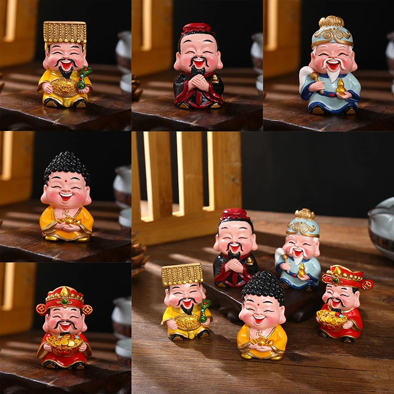 Resin God of Wealth Mascot Ornaments Home/Room/Car Decoration Feng Shui Fortune God Statue Office Accessories Crafts view 4