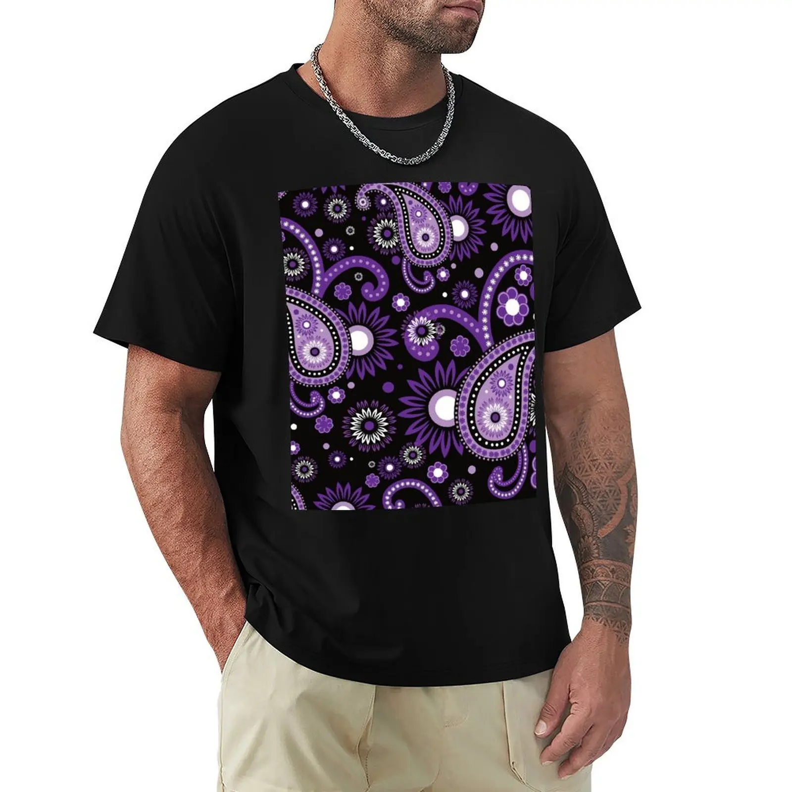 

Violet and purple paisley T-Shirt vintage anime shirt for a boy anime t shirts luxury t-shirt mens designer t shirt