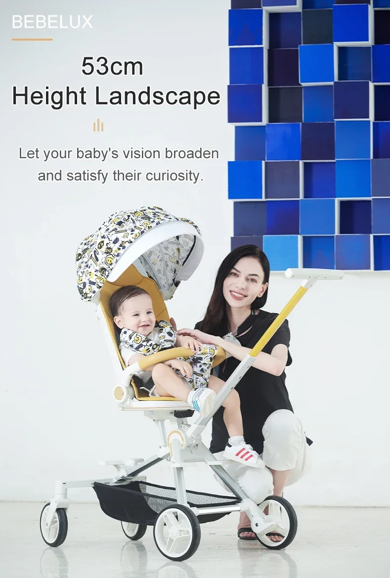 BEBELUX Detachable Stroller Guardrail Baby Stroller Handrail Handle Armrest Easy to clean Remove Canopy for Baby