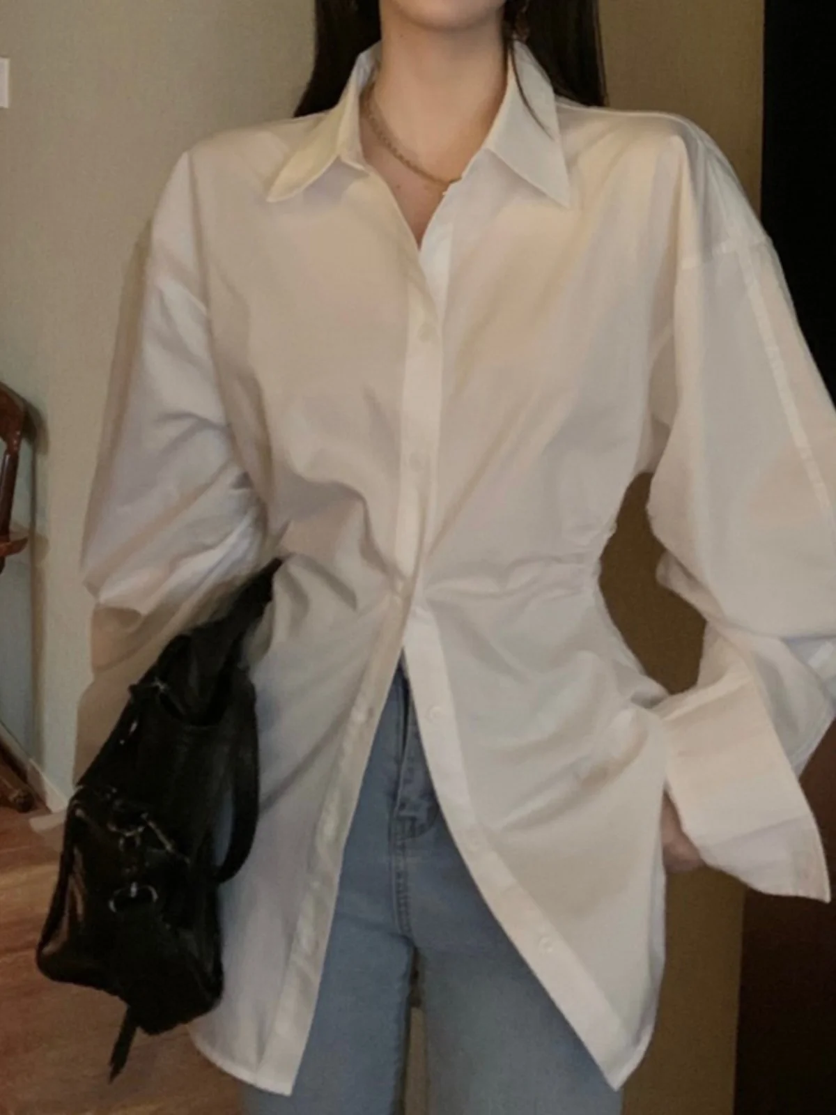 Femmes coupe ajustée irt taille cintrée vêtements intérieurs haut printemps nouveau Design coréen Sle début du printemps blanc irt