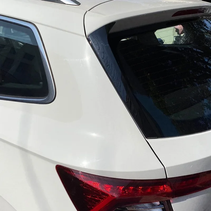 

Car Rear Window Spoiler Side Wing Trim Cover Decorate For Skoda Karoq 2017 2018 2019 Glossy Black ABS