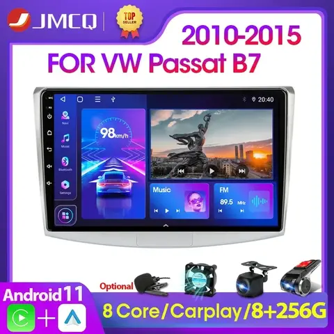 10 Inch Android 11 Car Radio for VW Passat B7 B6 JMCQ